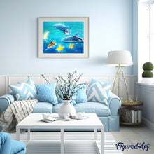 Charger l'image dans la galerie, peinture par numéros | Le Saut des Baleines | animaux, baleines, Facile, poissons | FiguredArt