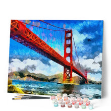 Charger l'image dans la galerie, peinture par numéros | Pont de San Francisco | Intermédiaire, paysages, ville | FiguredArt
