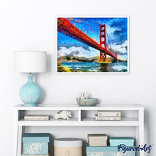 Charger l'image dans la galerie, peinture par numéros | Pont de San Francisco | Intermédiaire, paysages, ville | FiguredArt