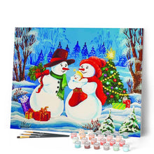 Charger l'image dans la galerie, peinture par numéros | Famille Bonhommes de Neige | Intermédiaire, Noël | FiguredArt
