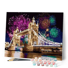 Charger l'image dans la galerie, peinture par numéros | Feux d’Artifice vu du Pont | intermédiaire, ville | FiguredArt
