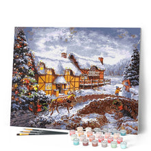 Charger l'image dans la galerie, peinture par numéros | Ferme en Hiver | Complexe, paysages | FiguredArt