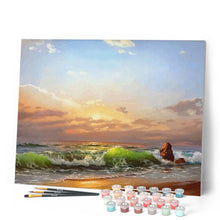 Charger l'image dans la galerie, peinture par numéros | La Plage qui Relaxe | Intermédiaire, paysages | FiguredArt