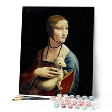 Charger l'image dans la galerie, peinture par numéros | Femme et son Animal | Complexe, portrait, reproduction | FiguredArt