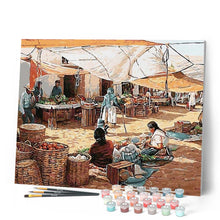 Charger l'image dans la galerie, peinture par numéros | Au marché de fruits | Intermédiaire, ville | FiguredArt