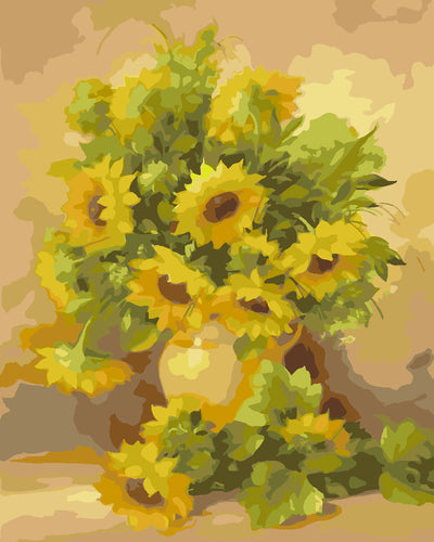 peinture par numéros | Vase de Tournesols jaunes | facile fleurs nouveautés | FiguredArt