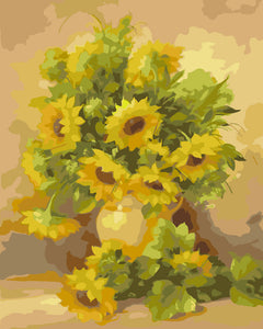 peinture par numéros | Vase de Tournesols jaunes | facile fleurs nouveautés | FiguredArt
