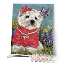 Charger l'image dans la galerie, peinture par numéros | Petit Chien et Papillon | animaux, intermédiaire | FiguredArt