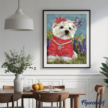 Charger l'image dans la galerie, peinture par numéros | Petit Chien et Papillon | animaux, intermédiaire | FiguredArt
