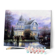 Charger l'image dans la galerie, peinture par numéros | Chevaux devant la Maison | complexe, paysages | FiguredArt