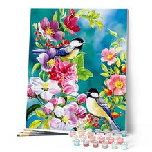 Charger l'image dans la galerie, peinture par numéros | Jolis oiseaux au Printemps | animaux, fleurs, intermédiaire, nouveautés, oiseaux | FiguredArt