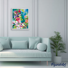 Charger l'image dans la galerie, peinture par numéros | Jolis oiseaux au Printemps | animaux, fleurs, intermédiaire, nouveautés, oiseaux | FiguredArt
