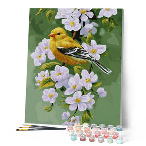 Tableau Sur Toile 120x80 Cm – Animaux Dessin Animé Enfants – Arbre Oiseaux Colorés Multicolore – Décoration Murale Chambre Enfant Salon