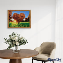 Charger l'image dans la galerie, peinture par numéros | Coucher de Soleil dans un Arbre en Coeur | complexe, paysages, romantique | FiguredArt