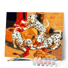 Charger l'image dans la galerie, peinture par numéros | Dalmatiens joueurs | animaux, chiens, facile | FiguredArt