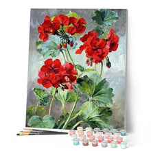Charger l'image dans la galerie, peinture par numéros | Géraniums rouges | complexe, fleurs, nouveautés | FiguredArt