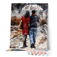 Charger l'image dans la galerie, peinture par numéros | Couple et Parapluie | complexe, romantique | FiguredArt