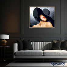 Charger l'image dans la galerie, peinture par numéros | Femme au chapeau noir | facile, nouveautés, portrait, romantique | FiguredArt