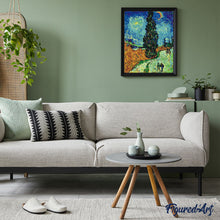 Charger l'image dans la galerie, peinture par numéros | Van Gogh - La Route aux Cyprès | complexe, nouveautés, paysages, reproduction, van gogh | FiguredArt