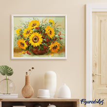 Charger l'image dans la galerie, peinture par numéros | Tournesols et Fleurs | fleurs, intermédiaire | FiguredArt