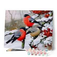 Charger l'image dans la galerie, peinture par numéros | Rouge Gorge sous la neige | animaux, complexe, hiver, nouveautés, oiseaux | FiguredArt