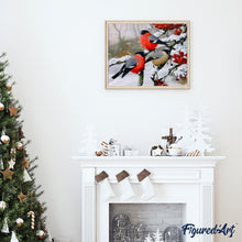 Charger l'image dans la galerie, peinture par numéros | Rouge Gorge sous la neige | animaux, complexe, hiver, nouveautés, oiseaux | FiguredArt