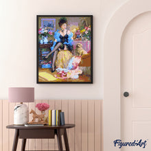 Charger l'image dans la galerie, peinture par numéros | Courtisane et son Chien | intermédiaire, romantique | FiguredArt