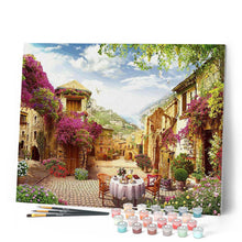 Charger l'image dans la galerie, peinture par numéros | Table mise pour le Petit Déjeuner | complexe, nouveautés, paysages, ville | FiguredArt