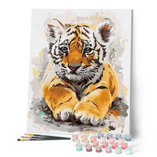 Charger l'image dans la galerie, peinture par numéros | Joli Bébé Tigre | animaux, complexe, nouveautés, tigres | FiguredArt