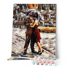 Charger l'image dans la galerie, peinture par numéros | Baiser sous la Pluie | complexe, romantique | FiguredArt