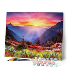 Charger l'image dans la galerie, peinture par numéros | Lever du Jour sur les Montagnes | complexe, fleurs, montagnes, nouveautés, paysages | FiguredArt