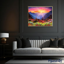 Charger l'image dans la galerie, peinture par numéros | Lever du Jour sur les Montagnes | complexe, fleurs, montagnes, nouveautés, paysages | FiguredArt