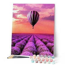 Charger l'image dans la galerie, peinture par numéros | Montgolfière et Lavandes | complexe, fleurs, nouveautés, paysages | FiguredArt