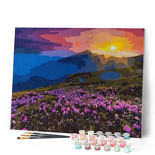 Charger l'image dans la galerie, peinture par numéros | Aube sur les Montagnes | complexe, fleurs, montagnes, nouveautés, paysages | FiguredArt