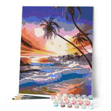 Charger l'image dans la galerie, peinture par numéros | Tempête sous les Cocotiers | facile, nouveautés, paysages | FiguredArt
