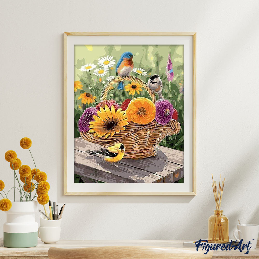 ABEUTY Peinture par numéros à faire soi-même pour adultes débutants – Oiseaux et fleurs 40,6 x 50,8 cm – Peinture numérotée (sans cadre ABEUTY Peinture par numéros à faire soi-même pour adultes débutants – Oiseaux et fleurs 40,6 x 50,8 cm – Peinture numérotée (sans cadre