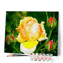 Charger l'image dans la galerie, peinture par numéros | Bouton de rose jaune | facile, fleurs, nouveautés | FiguredArt