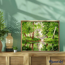 Charger l'image dans la galerie, peinture par numéros | Arbres se reflettant dans l’Eau | arbres, complexe, paysages | FiguredArt