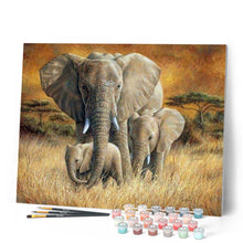 Charger l'image dans la galerie, peinture par numéros | La Famille Eléphants | animaux, complexe, nouveautés, éléphants | FiguredArt