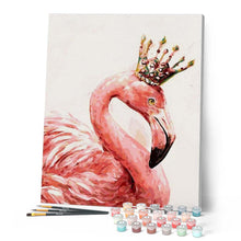 Charger l'image dans la galerie, peinture par numéros | Flamand rose royal | animaux, flamants roses, intermédiaire, nouveautés, oiseaux | FiguredArt