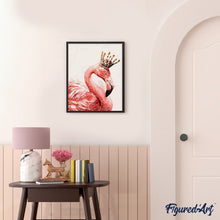 Charger l'image dans la galerie, peinture par numéros | Flamand rose royal | animaux, flamants roses, intermédiaire, nouveautés, oiseaux | FiguredArt