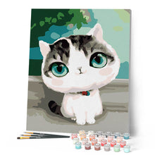 Charger l'image dans la galerie, peinture par numéros | Chat aux Yeux bleus | animaux, chats, facile | FiguredArt