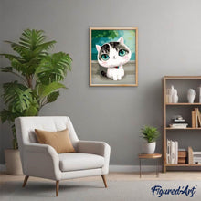 Charger l'image dans la galerie, peinture par numéros | Chat aux Yeux bleus | animaux, chats, facile | FiguredArt