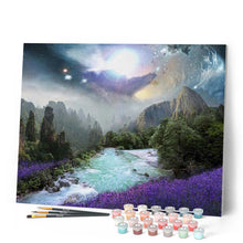 Charger l'image dans la galerie, peinture par numéros | Rivière sauvage sous La Lune | complexe, nouveautés, paysages | FiguredArt