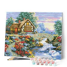 Charger l'image dans la galerie, peinture par numéros | Maison fleurie sous la Neige | complexe, nouveautés, paysages | FiguredArt