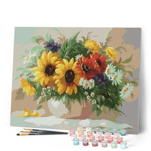Charger l'image dans la galerie, peinture par numéros | Fleurs colorées dans un Vase | facile, fleurs | FiguredArt