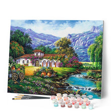 Charger l'image dans la galerie, peinture par numéros | Maison tranquille près de la Rivière | complexe, montagnes, nouveautés, paysages | FiguredArt