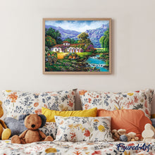Charger l'image dans la galerie, peinture par numéros | Maison tranquille près de la Rivière | complexe, montagnes, nouveautés, paysages | FiguredArt