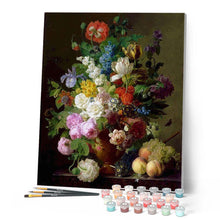 Charger l'image dans la galerie, peinture par numéros | Jan Frans van Dael - Vase de Fleurs Raisins et Pêches | complexe, fleurs, nouveautés | FiguredArt