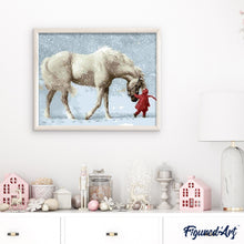Charger l'image dans la galerie, peinture par numéros | Cheval dans la Neige | animaux, chevaux, intermédiaire | FiguredArt